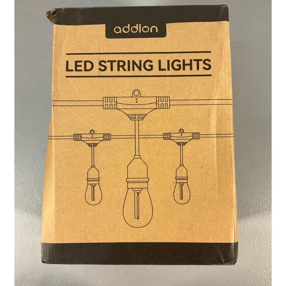 addlon 48FT LED String Lights Outdoor Vintage Shatterproof Weatherproof Black - Picture 4 of 5